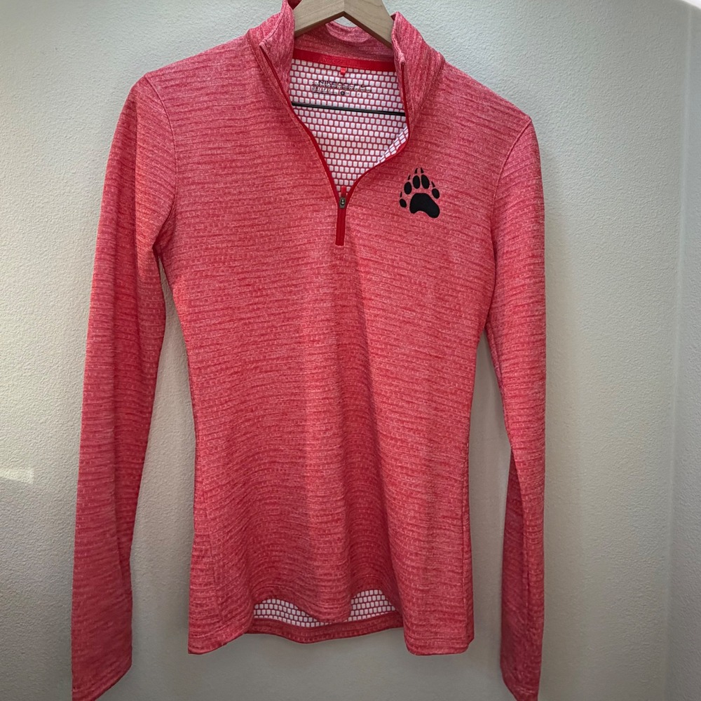 Nike Dri-FIT Women Lucky Azalea HalfZip Golf top Bright Melon Top Paw Logo Small